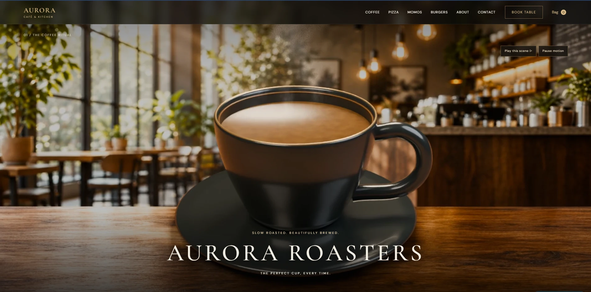 Aurora Roasters live website demo