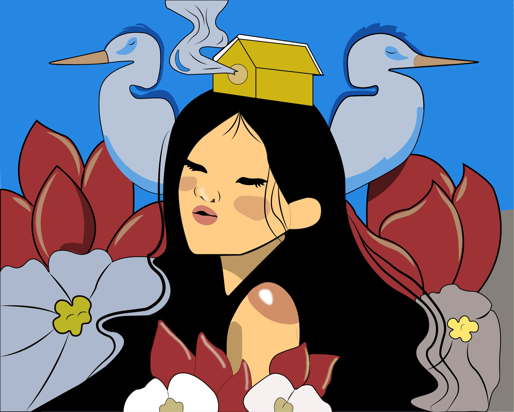 Folk inspired digital portrait