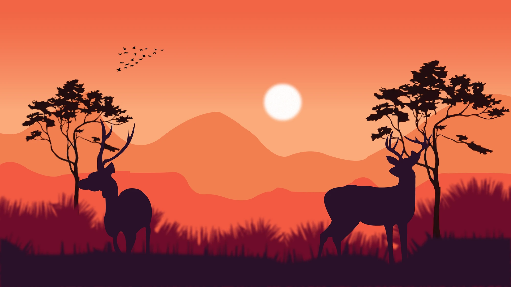 Sunset landscape digital art