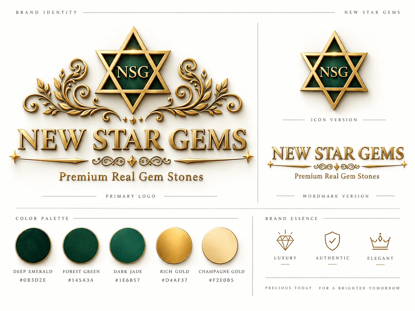 New Star Gems logo and brand identity presentation