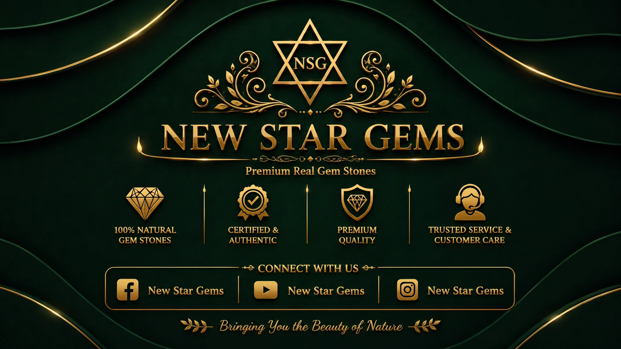 New Star Gems business card front side